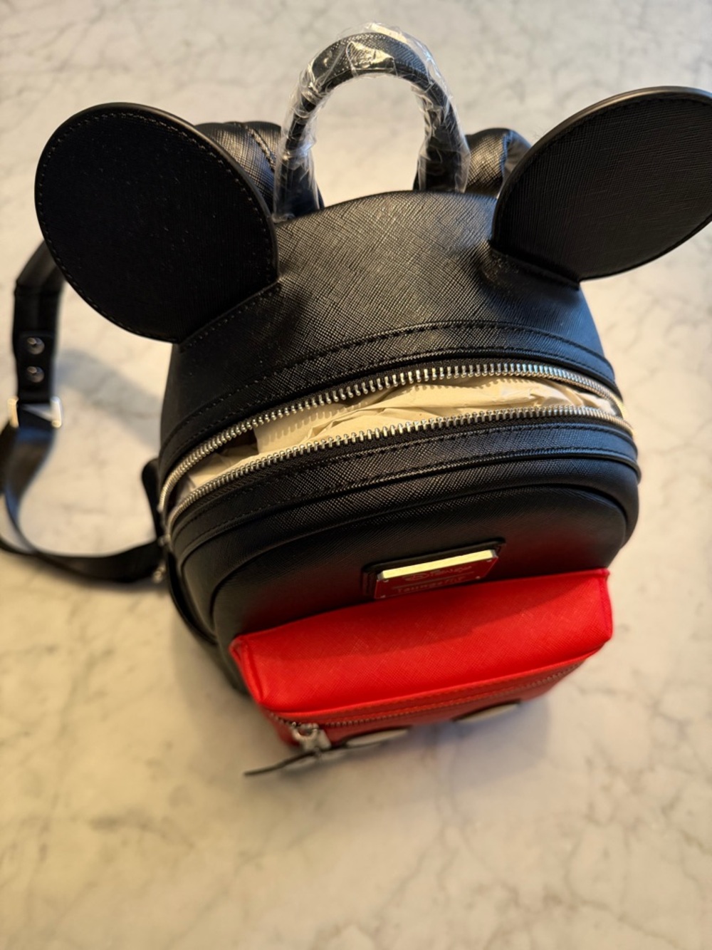 NWT Disney Loungefly Black & Red Mickey Mouse Ears Backpack - Picture 4 of 10